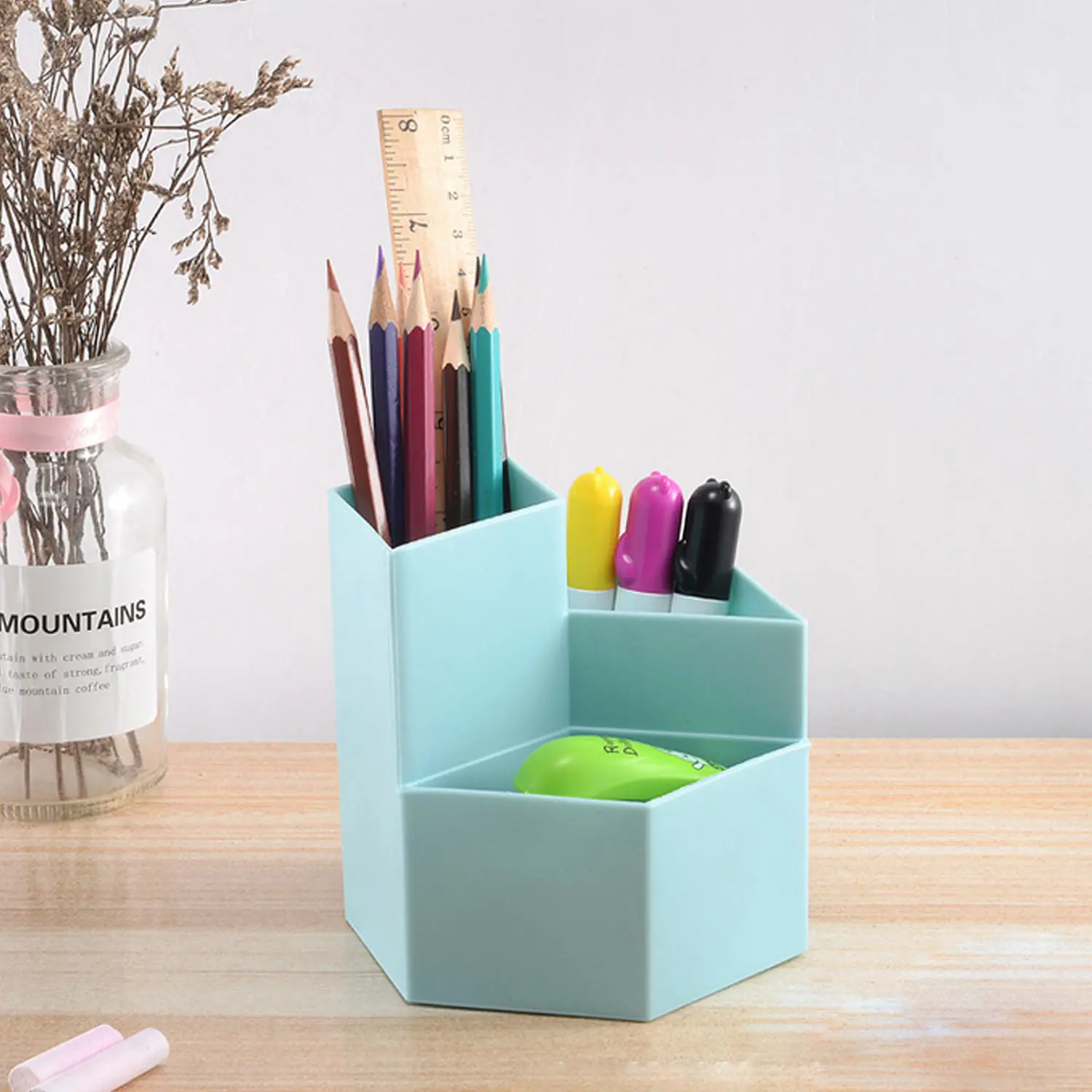 Держатель для карандашей настольный органайзер с 3 отделениями дома офиса школы|