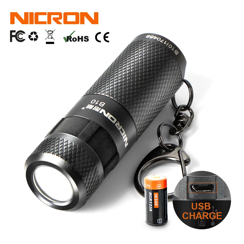NICRON светодиодный мини светильник B10 водонепроницаемый IP4X USB перезаряжаемый литий
