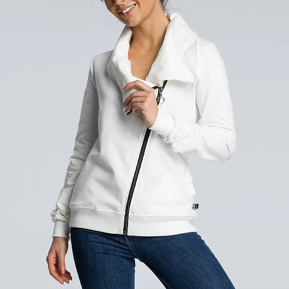 

2020 Winter Clothes Women Oblique Zipper Tops Irregular Neckline Clothing Japanese Streetwear Long Sleeve Shirt Kpop