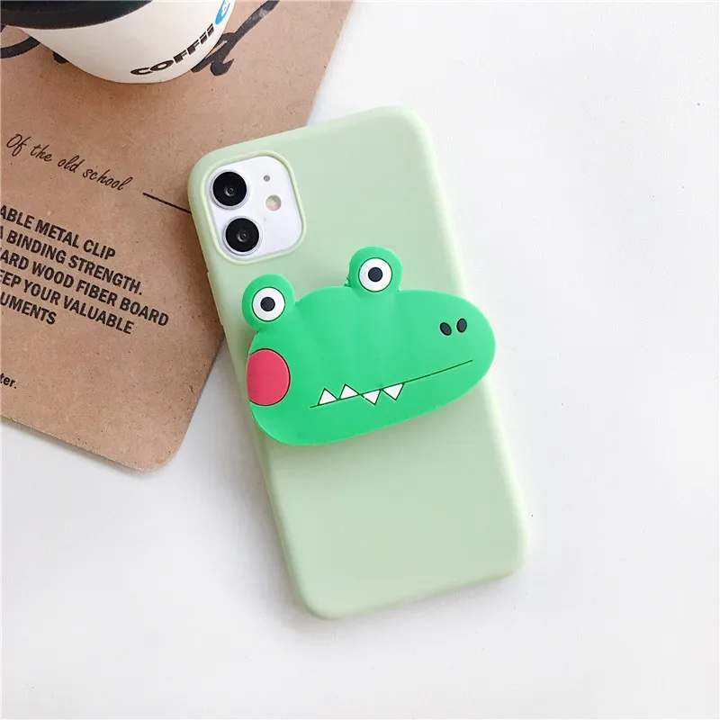 Cute 3D silicone cartoon holder stand case for iphone X XR XS MAX 11 Pro Max pro 6 6s 7 8 plus 5 5S iPhone SE 2020 |