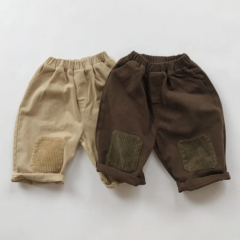 

Новинка 2021, весенние детские штаны для мальчиков и девочек, повседневные свободные брюки для маленьких мальчиков и девочек, Осенние однотон...