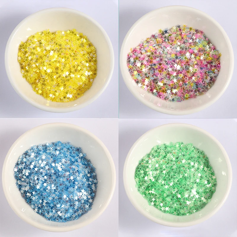 

2.8-3.8mm 500g Pentagram Star Rouge Gloss Sequins Cute Colorful Confetti Paillettes Nail Decoration Nailart DIY Material Spangle