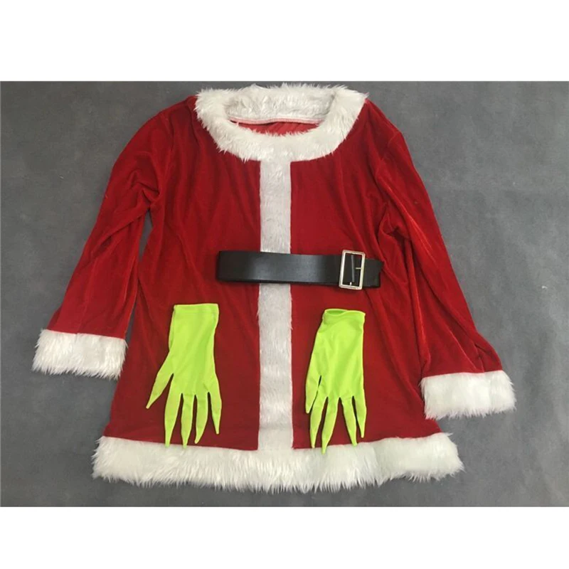 Santa Гринч Косплэй костюм Гринч-Похититель костюм с рождественским рисунком для взрослых Рождественский Детский костюм для вечеринок