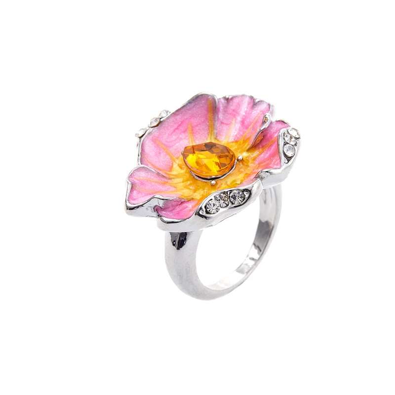 

Fashion temperament exquisite flower zircon ring female romantic luxury romantic banquet jewelry Valentine's day gift wholesale