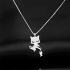 Женские цепочки в стиле стимпанк, простые ожерелья с кошкой и рыбой из тибетского серебра 2020