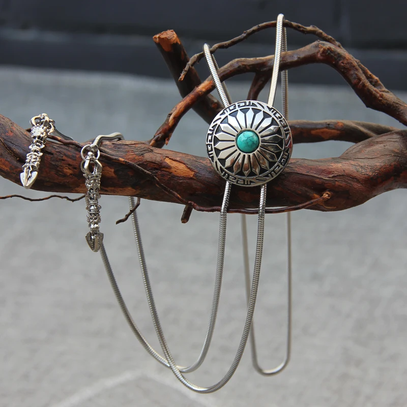 Винтажный Западный ковбойский мужской галстук BOLO Slide клип цветочный узор