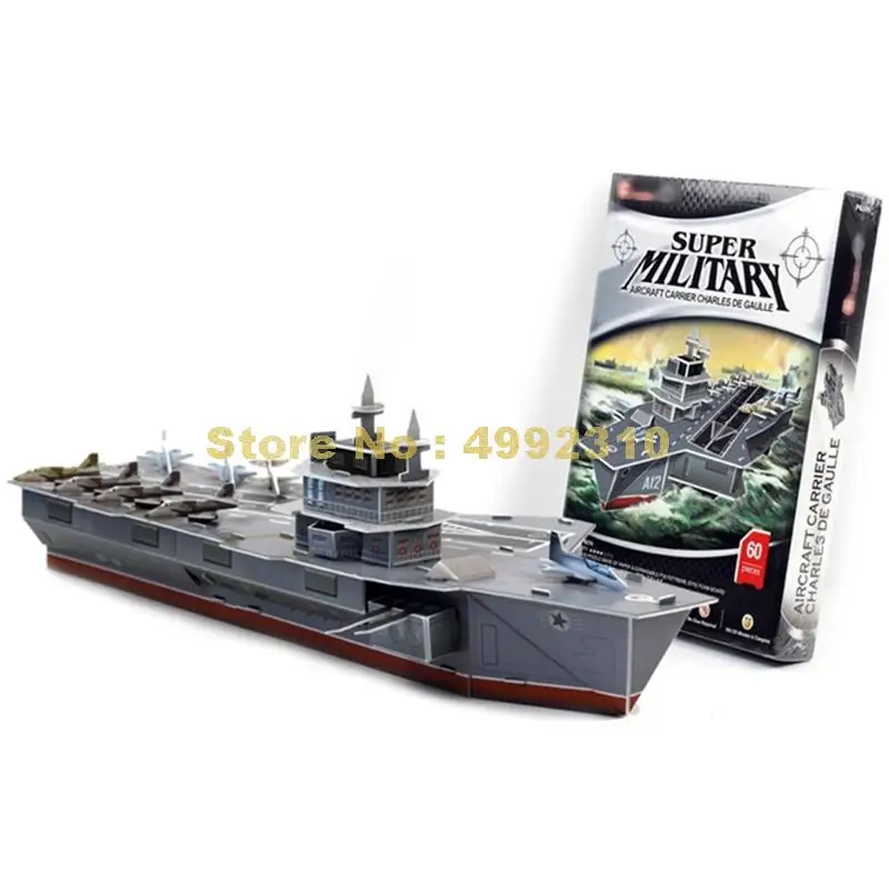 P631 60 шт. военный авиаперевозчик Шарль де Голль 3d головоломка игрушка | Игрушки и