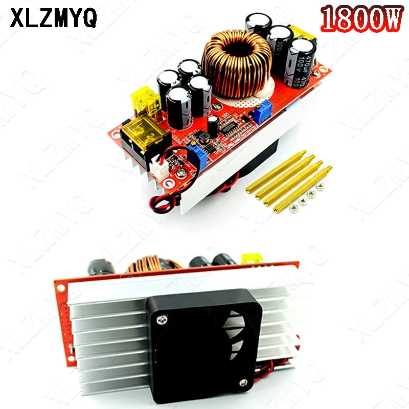 

1800W 40A DC-DC Constant Voltage Constant Current Boost Converter 10-60V by Fan for 12-90V Boost Power Module Step Up Adjustable