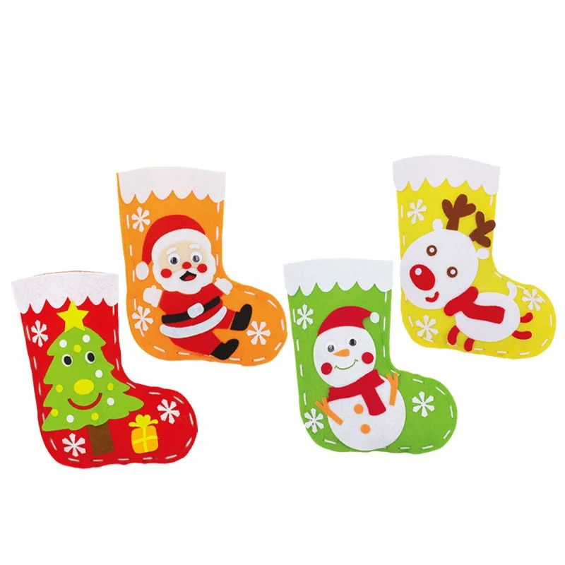 Рождественский праздник DIY чулки рождественские Висячие Сумки красные носки