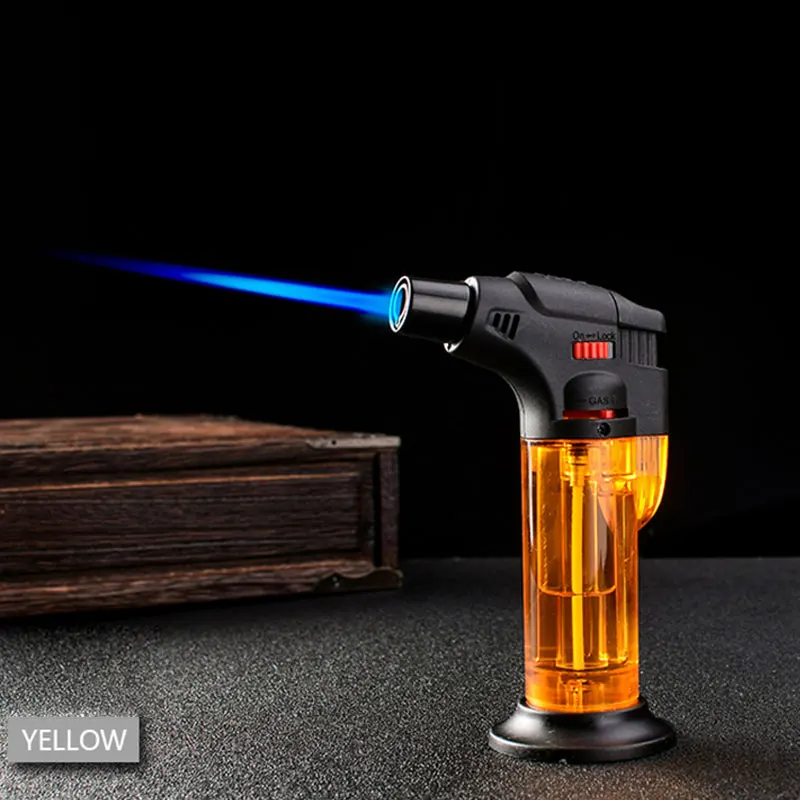 Фонарь для кухни, Бутан, зажигалка для шеф-повара, многоразовая, регулируемая Зажигалка для барбекю, зажигание, распылитель для пикника, кухонный инструмент A - Цвет: Цвет: желтый