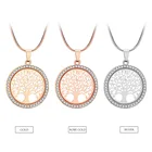 Ожерелье Древо жизни, ювелирные изделия с кристаллами, подарки для женщин, круглое, полое, семейное древо жизни, элегантное подвесное ожерелье ювелирные изделия