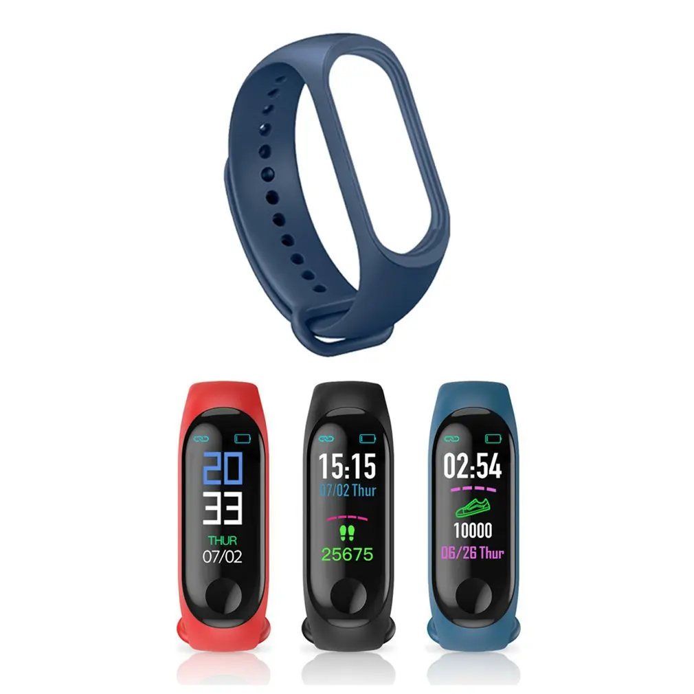 Смарт часы M3 ремешок Mi Band 3 силиконовый браслет Ремешки для наручных часов USB