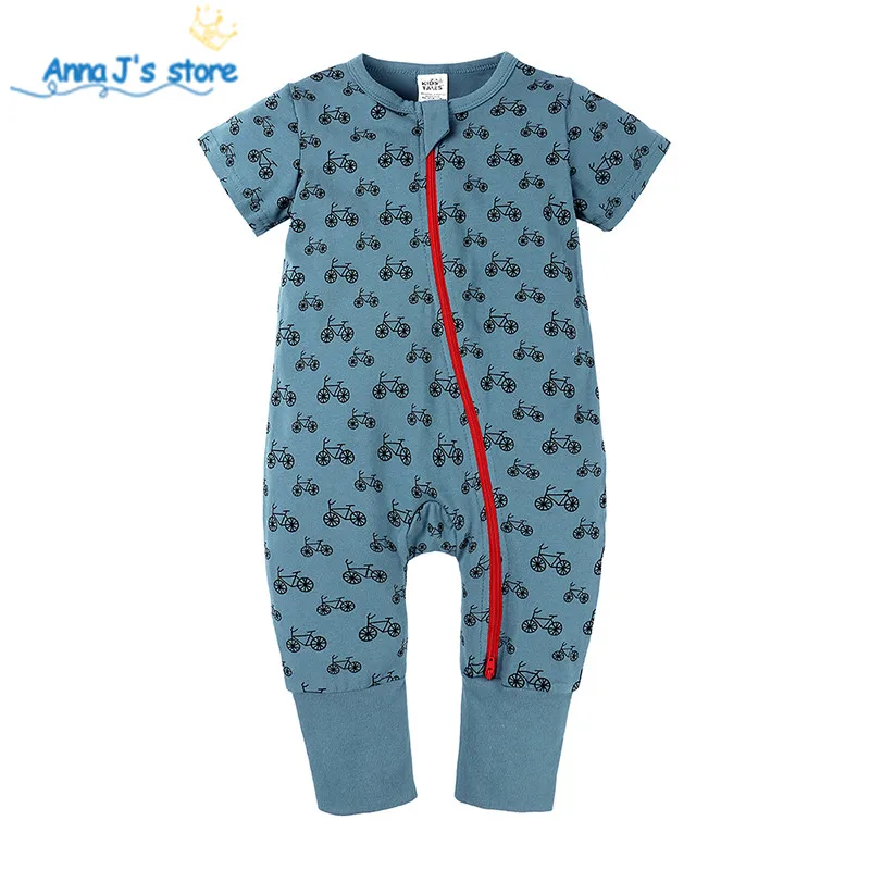 Детские комбинезоны хлопковая одежда для новорожденных с коротким рукавом