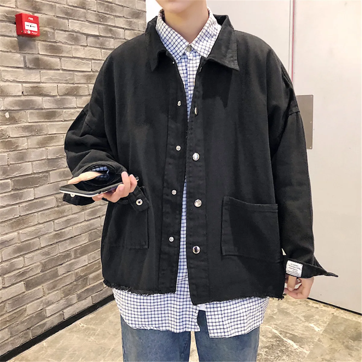

2021 Spring and Autumn New Men's Tools Jacket Men's Korean Student JUJET Jacket Leisure Loose Surface Color Shirt Jacket