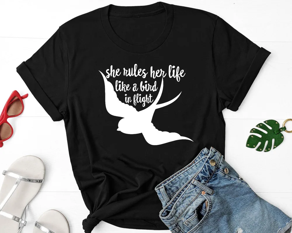 

She Rules Her Life Like A Bird In Flight T Shirt - Fleetwood Rhiannon Shirt