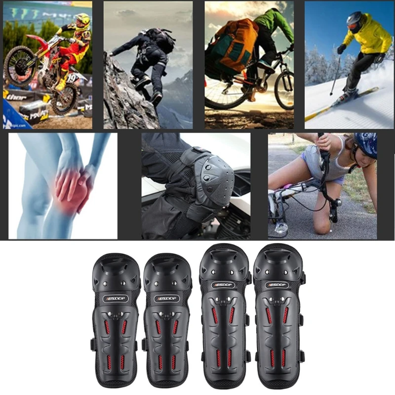 

4Pcs Universal Motocross Motorcycle Cycling Elbow Knee Pads Guard Safety Prote 77HF