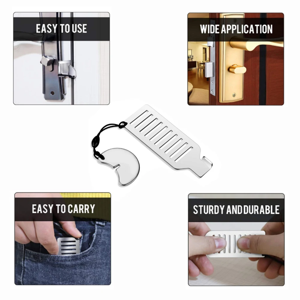 Portable Hotel Door Lock Locks Self-Defense Stop Travel Accommodation Stopper Wall Protectors | Обустройство дома