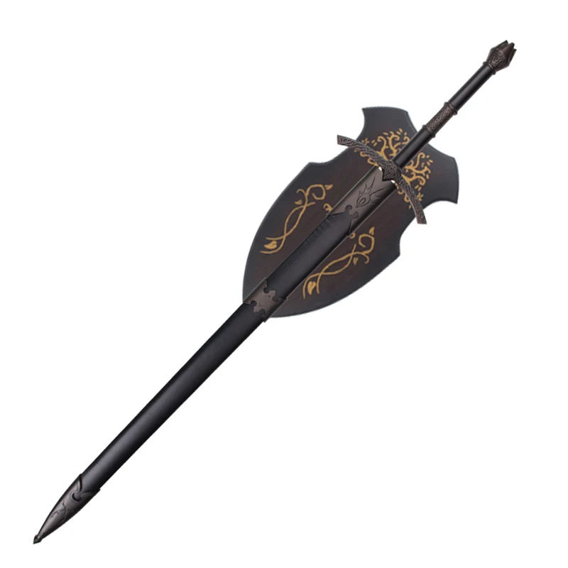 

Ringwraith/Nazgl European Style Western Sword All Metal Material Wooden Leather Scabbard Free Hanging Board