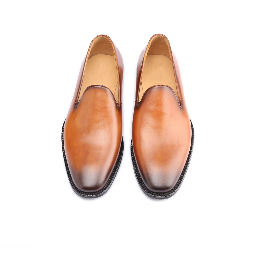 Мужские повседневные туфли из натуральной кожи роскошные Лоферы ручной работы в