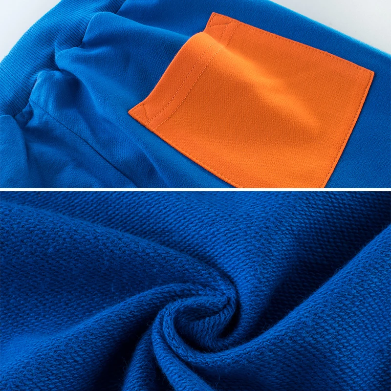 Спортивный комплект для мальчиков верхняя одежда с капюшоном лоскутные брюки в