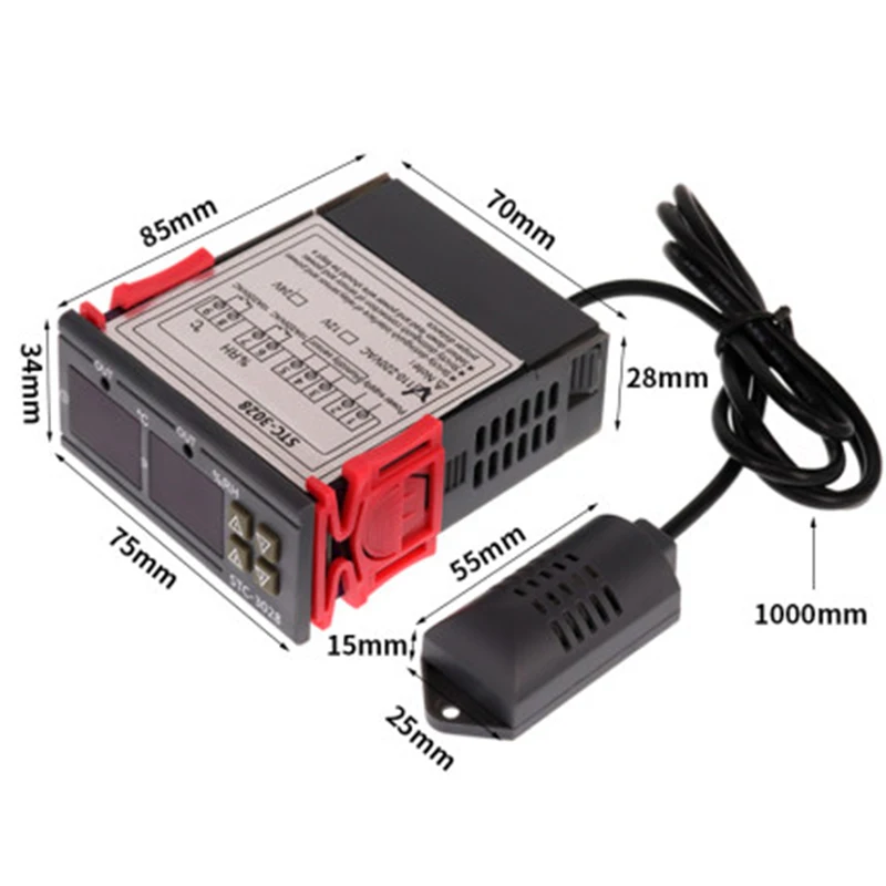 Digital Thermostat Hygrostat Temperature Humidity Controller AC 110V-220V DC12V Regulator Heating Cooling Control STC-3028 | Инструменты