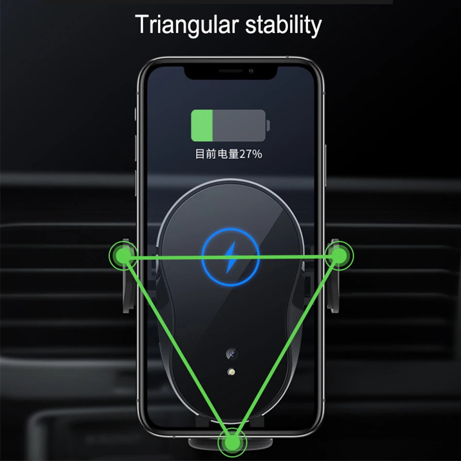 15w Fast Car Wireless Charger Auto Sensor Clamping Qi for IPhone 11 Pro Max X Charging Phone Holder | Мобильные телефоны и