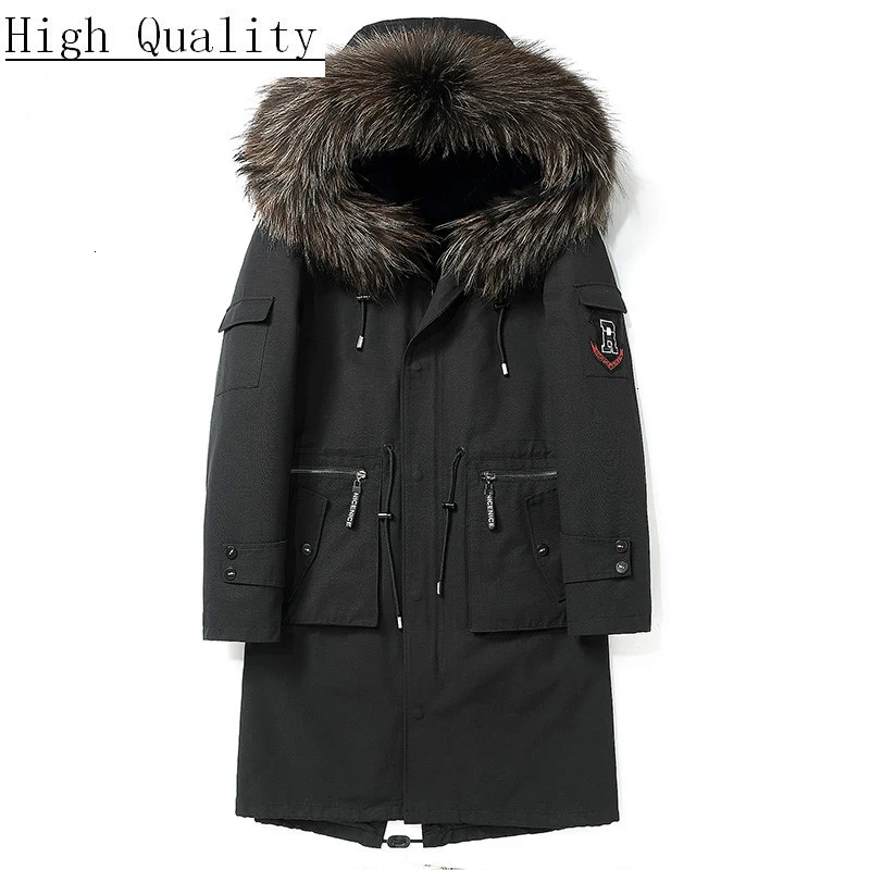 Парка пальто с натуральным мехом Длинная зимняя куртка подкладка из