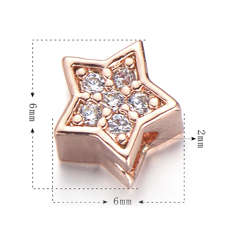 Pipitree 5 шт./лот оптовая продажа прозрачный CZ Циркон Звезда бусины амулеты подходит