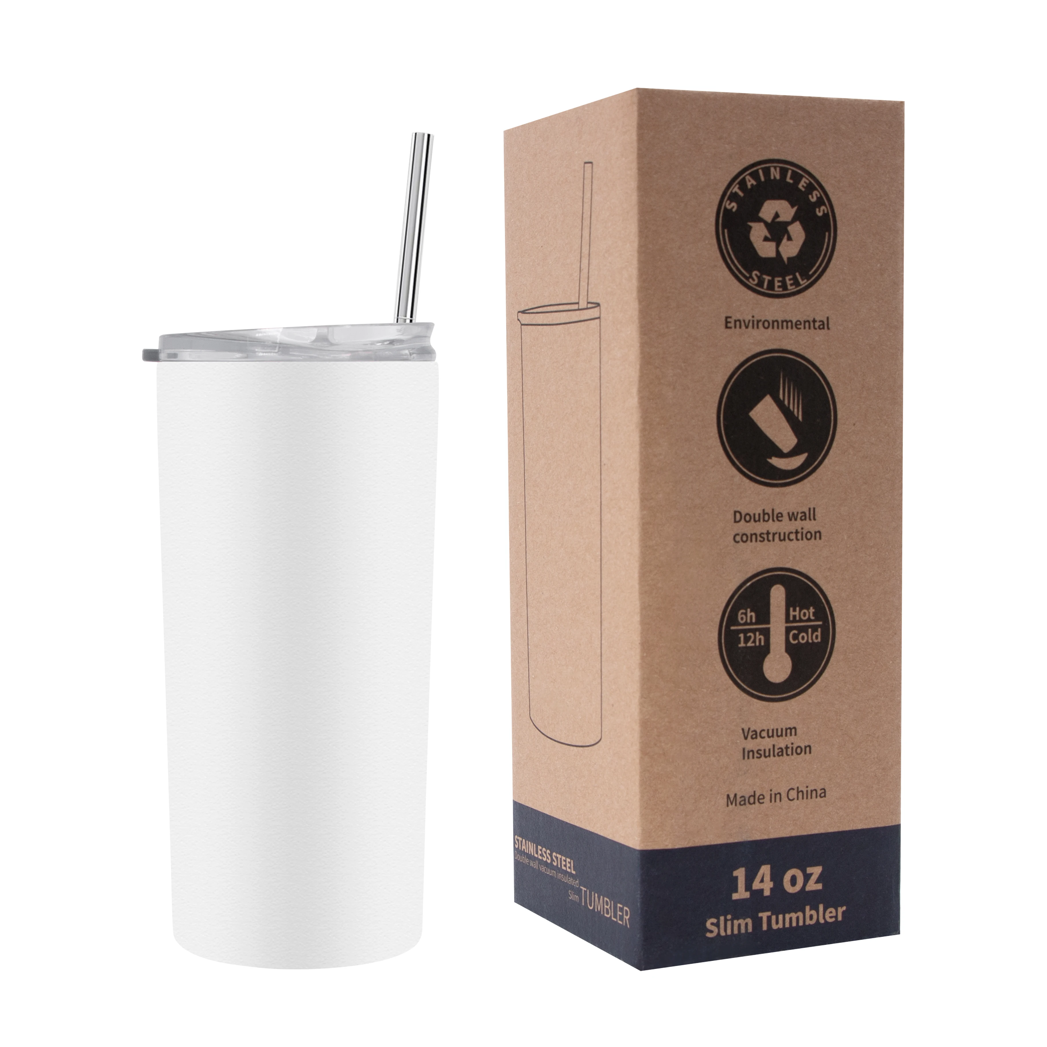 

16oz 20oz Stainless Steel Wholesale Double Walled Vacuum Insulated Travel Coffee Tumbler With Straw