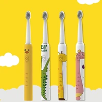 sonic electric toothbrush kids tooth brush ipx7 waterproof usb rechargeable 4 replacement brush heads children oral cleaning