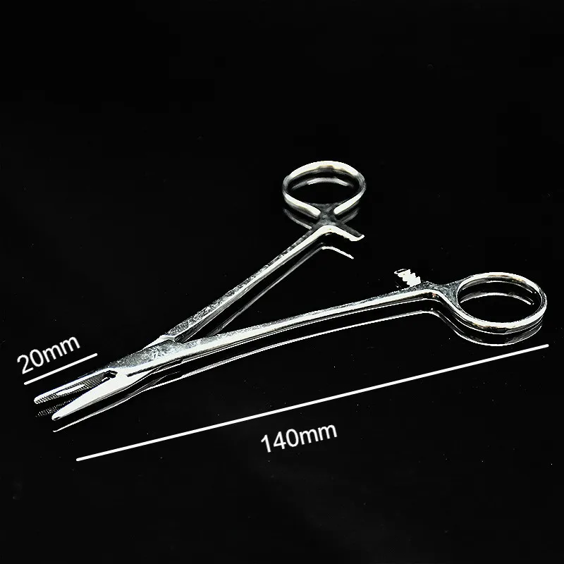 Thick Needle Clamp Stainless Steel Medical Stitching Forceps Surgical Pliers For Holding Suture With Groove 140mm 1 / PK | Канцтовары