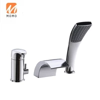 luxury bath tub faucet chrome waterfall spout for high flow rate brass waterfall bathtub faucet