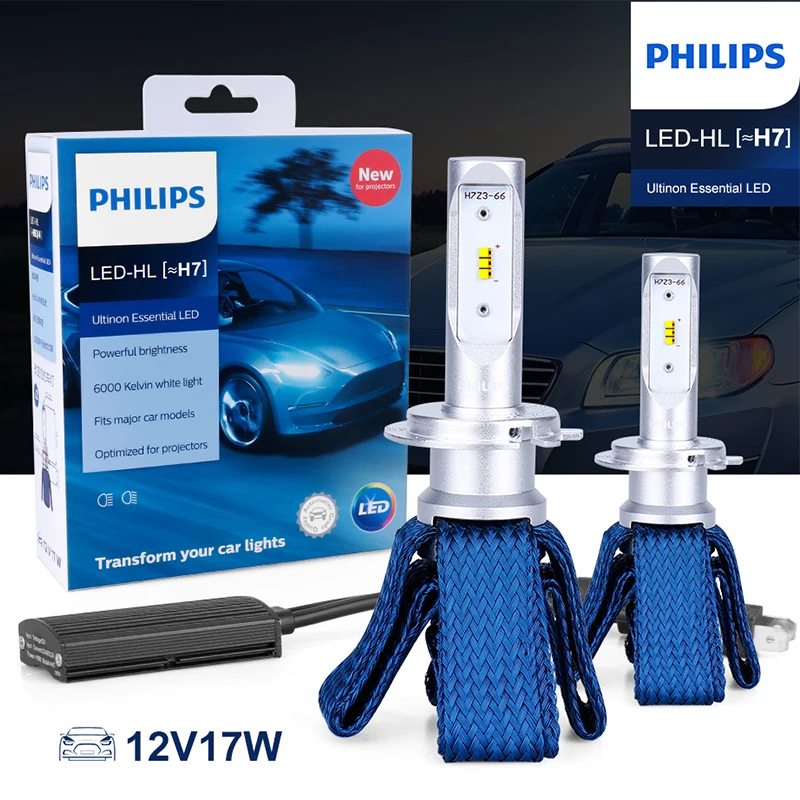 Philips светодиодный фонарь H7 H11 H8 H16 HB3 HB4 HIR2 9012 H4 для фар автомобиля 6000K
