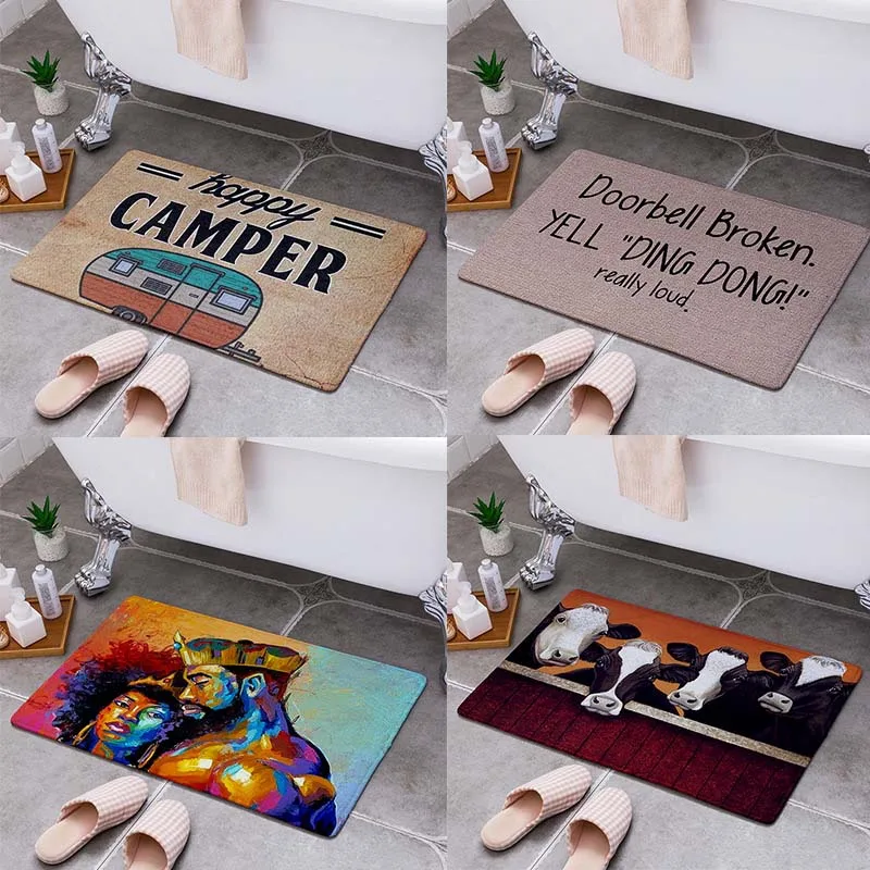 

Cartoon Carpet Cute Entrance Doormat Bathroom Rug Indoor Floor Mats Absorbent No-slip Kitchen Rug for Home Decorative 40*60cm/pc