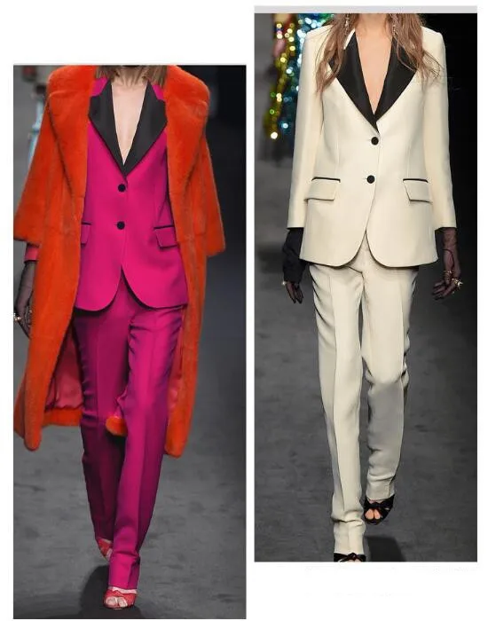 

Pants Suits Women Runway Designer High Quality Two Piece Set Ladies Office Wear Formal Business Work Slim Blazer+Pants Pantsuits