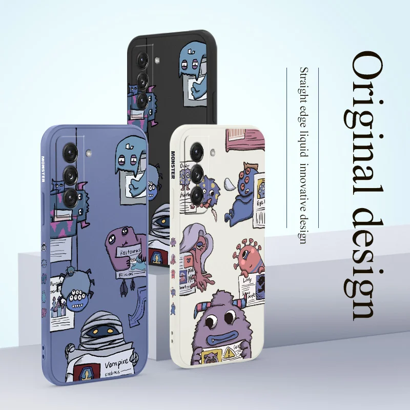 Funny Monster Phone Case For Samsung Galaxy S22 S21 S20 FE S10 Note 20 10 Ultra Plus A72 A52 A32 A71 A51 A31 A21S 4G 5G Cover