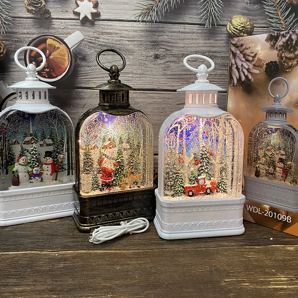 Рождественская лампа-фонарь снежинка летающая USB портативная новинка светильник