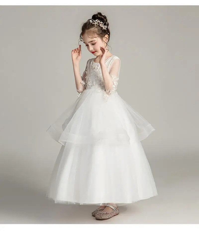 Пышные Платья с цветочным узором для девочек Детские платья первого причастия