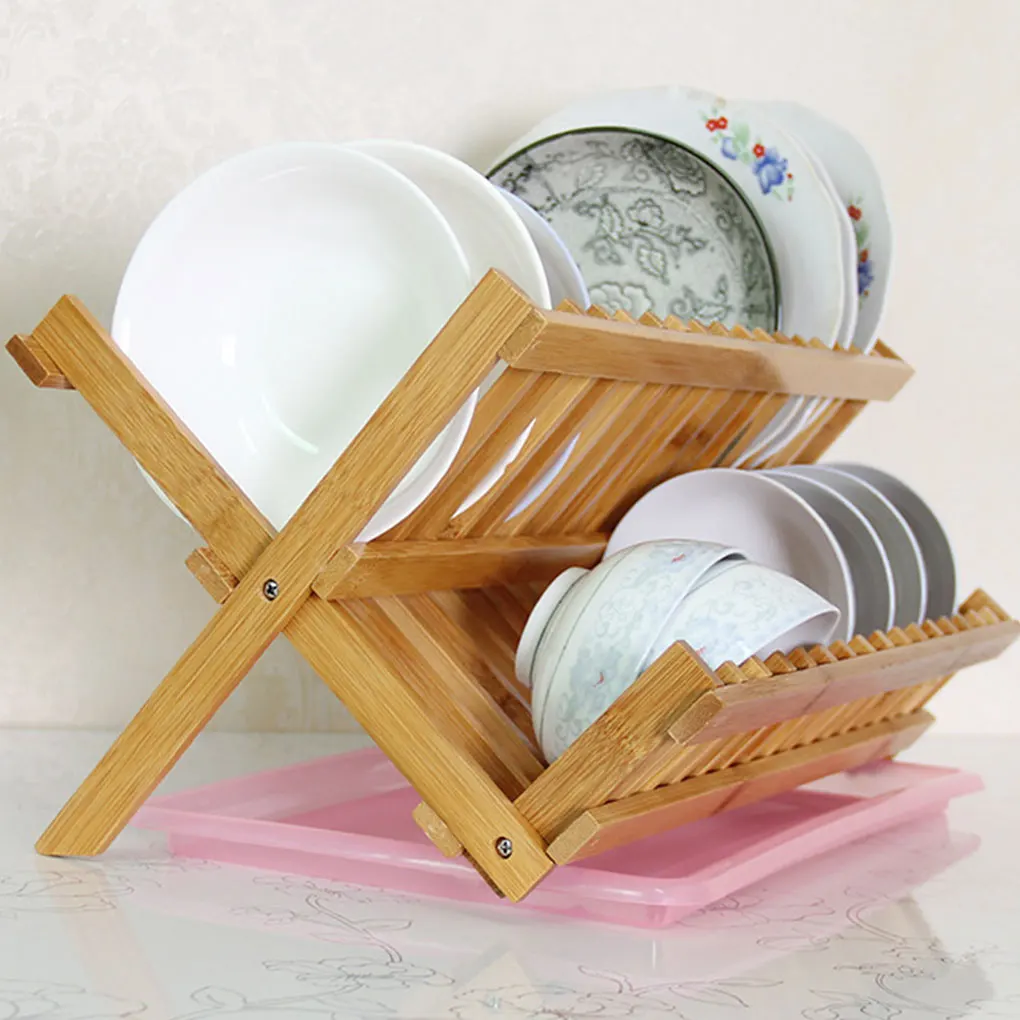 

Feiqiong Cool Kitchen Dish Bowl Holder Stand Bamboo Kitchenware Storage Shelf Home Supplies Wool Design Kitchen Dish Holder