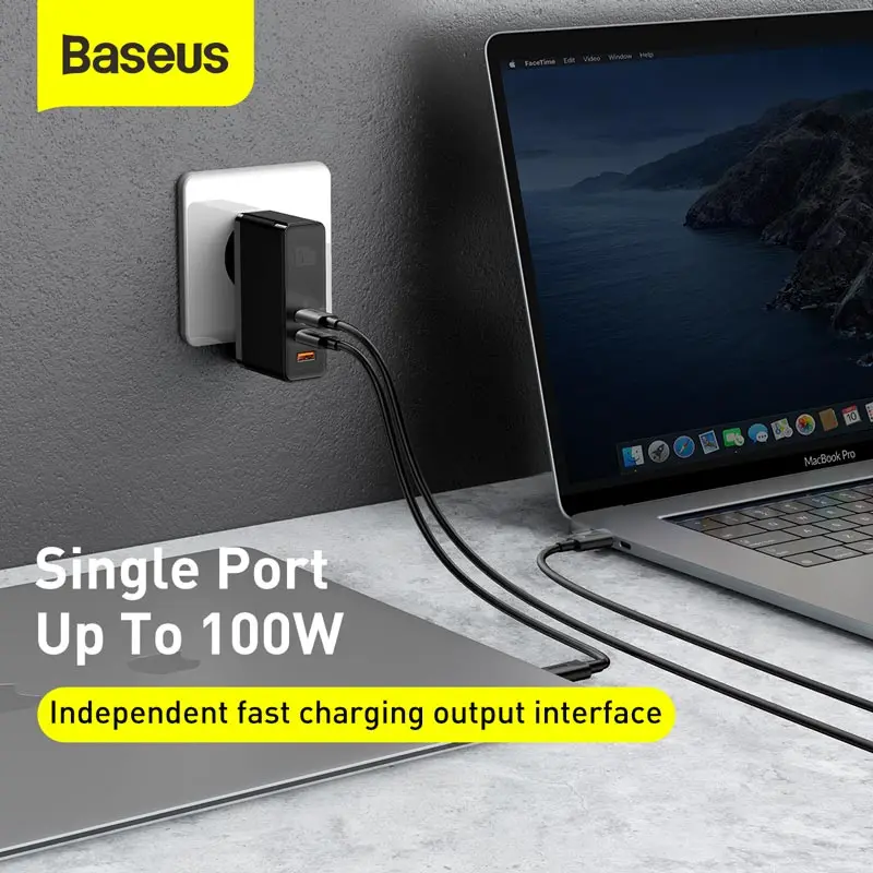 baseus 120w 100w gan usb c charger type c quick charge 4 0 3 0 type c pd fast charger for macbook pro ipad iphone 12 11 8 xiaomi free global shipping