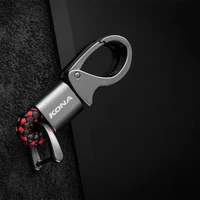for hyundai kona 2016 2018 2019 accessories key with logo keyring metal car emblem new car styling leather key ring keychain