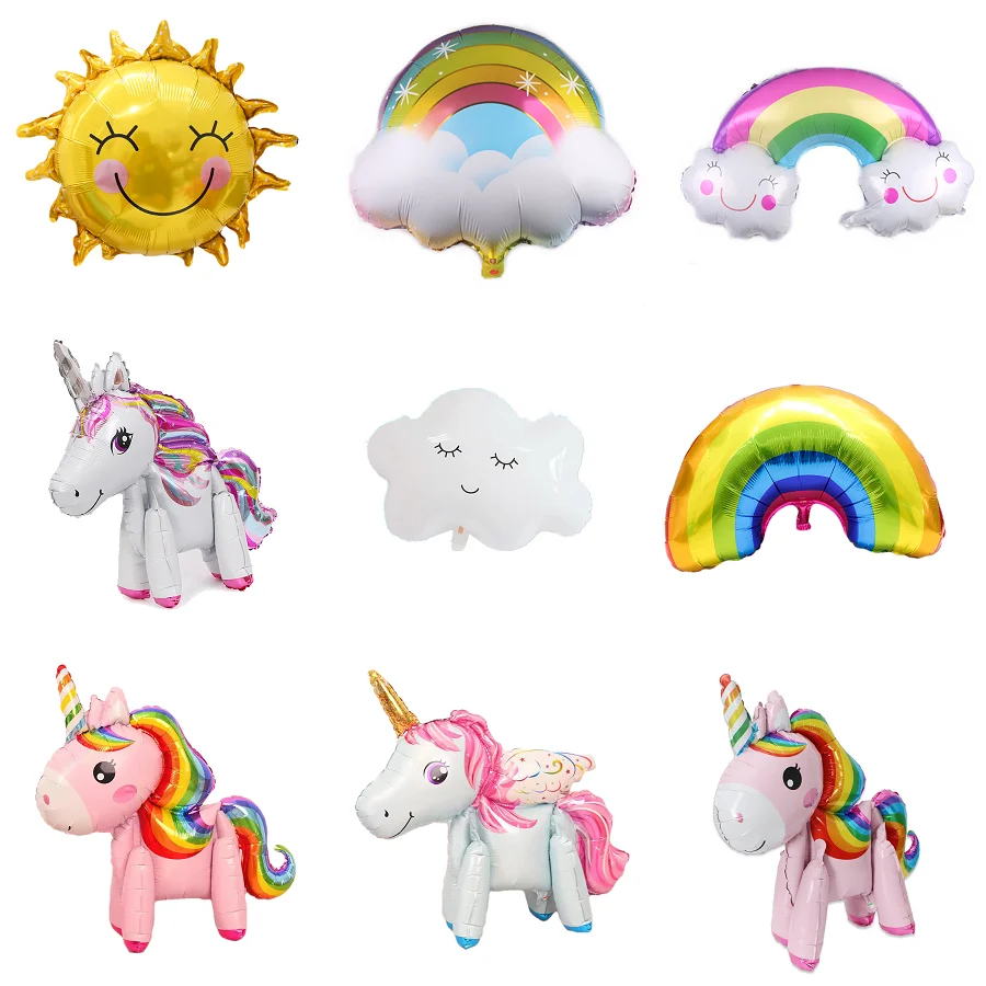 Воздушные шары для вечеринки радужная улыбка белое облако единорог гелиевые