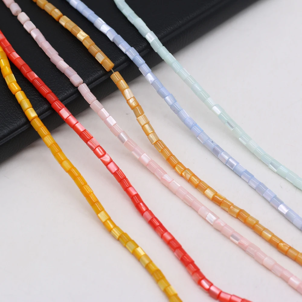 

Natural Shell Loose Beads Cylinder Shape Colorful Pearl of Shell Bead Necklace Accessories for Jewelry Making Bracelet Charms