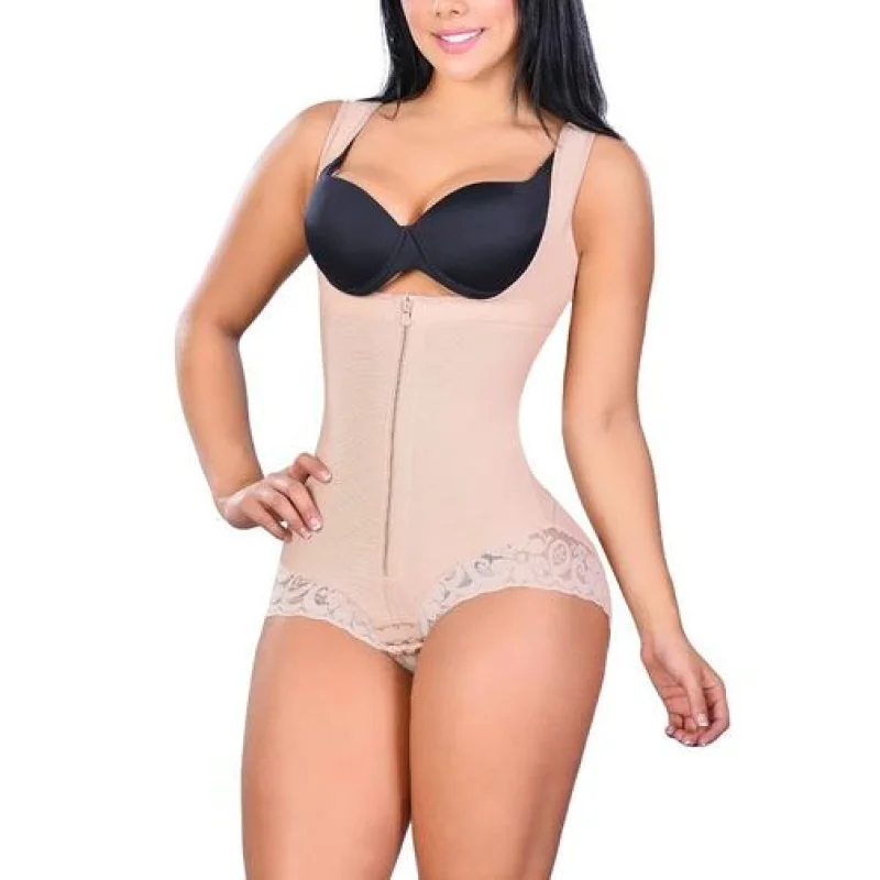 

Women Tummy Control Shapewear Slimming Push Up Lace Body Shaper Open Crotch Fajas Flatten Abdomen Body Shaper