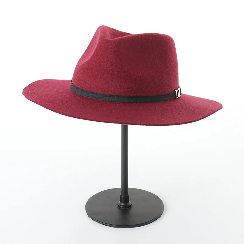

Autumn Winter New Fashion Retro Metal lettering Wool jazz hat For men and women Felt hat
