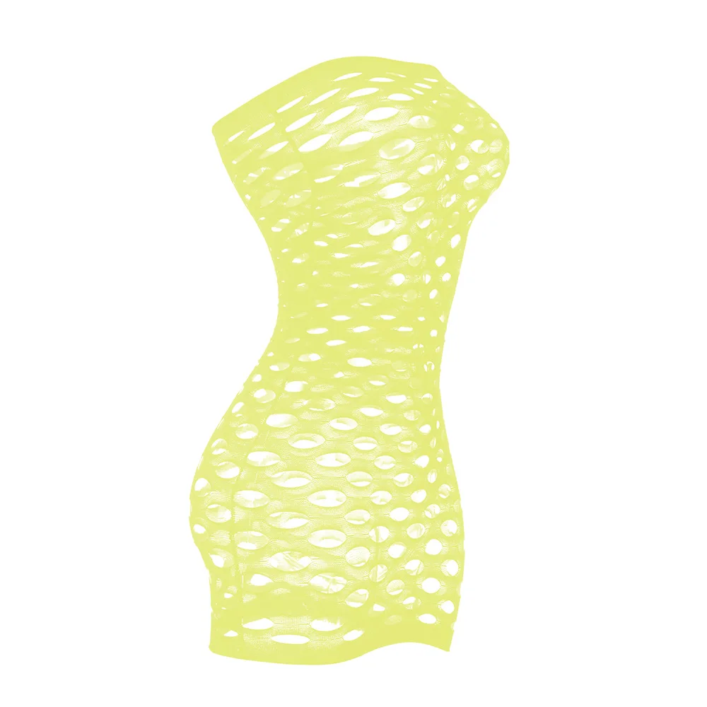 yellow Эластичное хлопковое сексуальное нижнее белье, сексуальное Сетчатое платье для куклы, Эротическое нижнее белье для женщин, сексуальные костюмы, нижнее белье в сеточку - Цвет: yellow