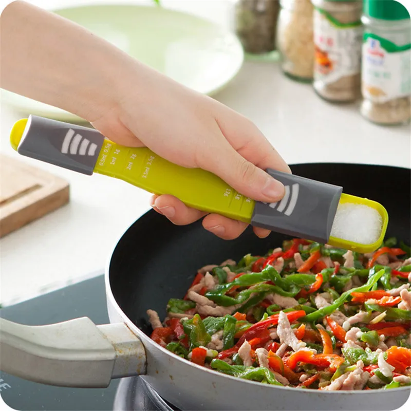 

KitchenAce Double Side Adjustable Measuring Spoon Herbs & Spice Salt Measuring Gadget Kitchen Measuring Tools & Scales Gadgets