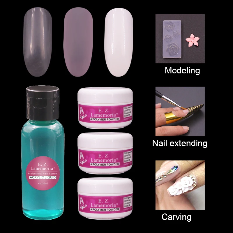 Kit05 Acrylic Kit Расширение акриловый порошок Dip порошок система набор акриловый жидкий полимер поли гель строитель/резьба кристалл ногтей комплект розовый фиолетовый - Цвет: Kit05 Acrylic Kit