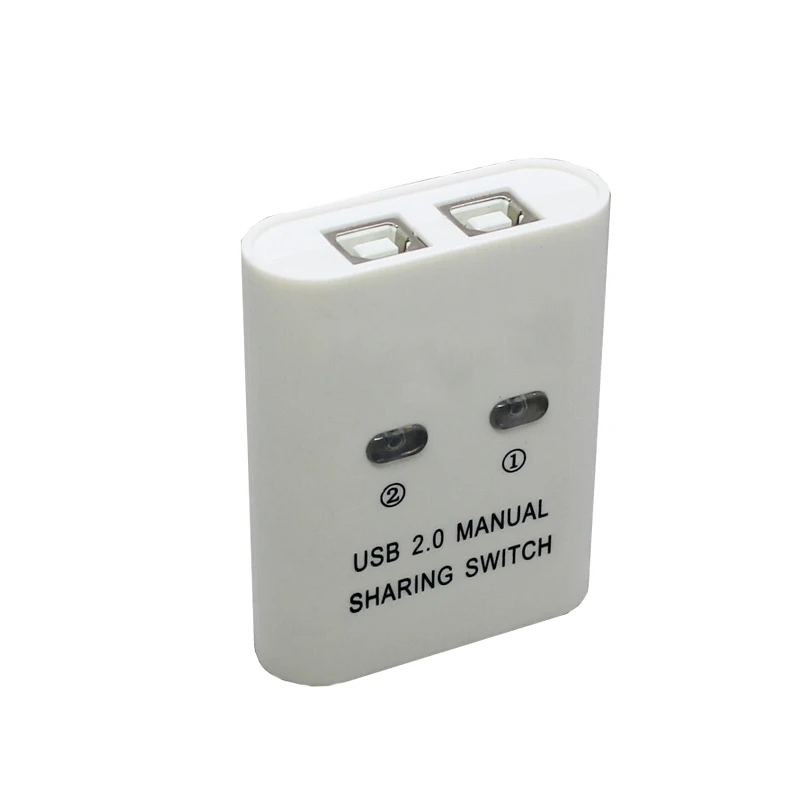 Белый USB 2-портовый переключатель принтера sharer Ручной usb коммутатор 2 в 1 выход сплиттер U диск USB клавиатура мышь обмен Ручное переключение - Цвет: Белый
