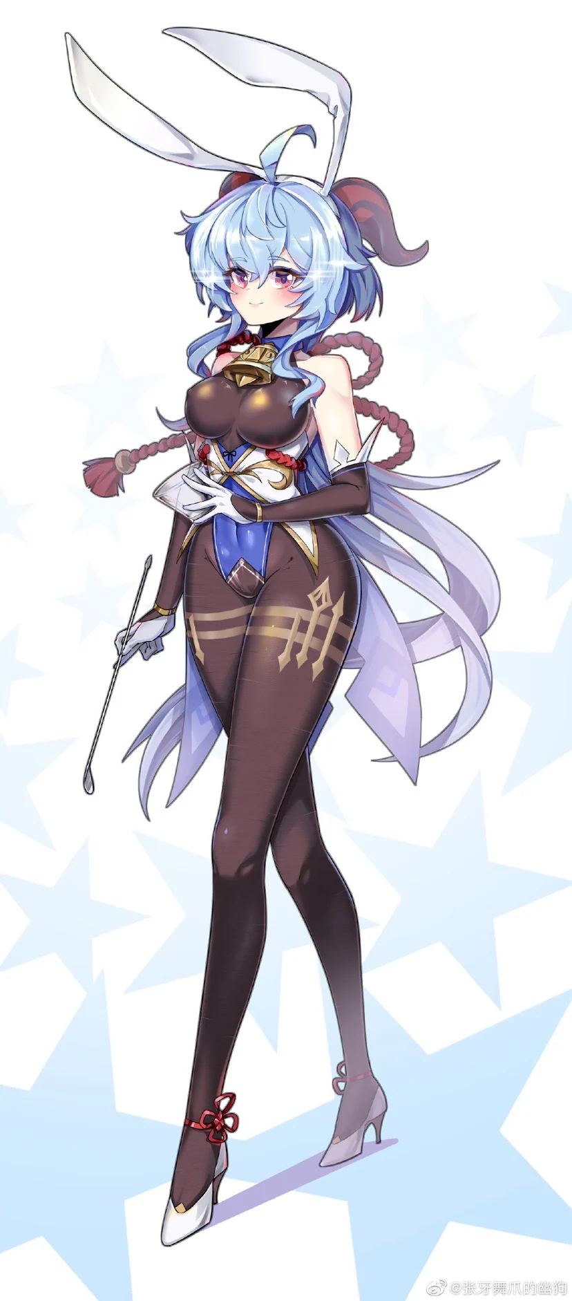 Женский костюм для косплея Genshin Impact Fan art Bunny Girl Xiangling Hu Tao Ganyu Keqing Fischl Mona - купить по